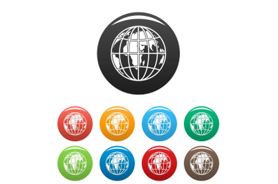 Planet earth icons set color vector