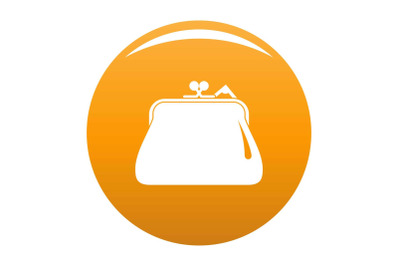 Purse retro icon vector orange