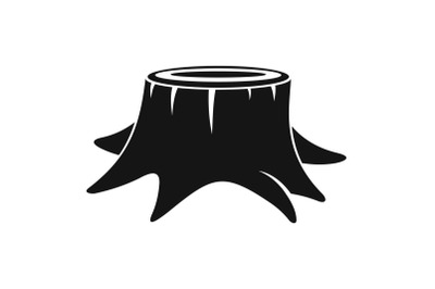 Young tree stump icon, simple style
