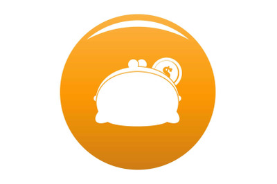 Purse woman icon vector orange