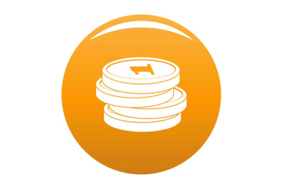 Concept coin icon vector orange