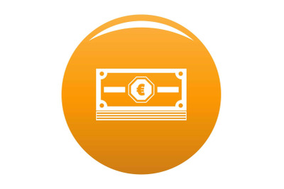 Cash money icon vector orange