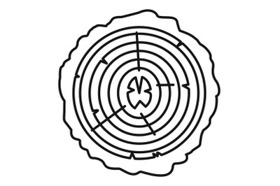 Tree rings icon, outline style