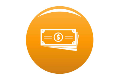 Business money icon vector orange