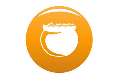 Pot coin icon vector orange