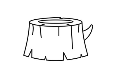 Old tree stump icon, outline style