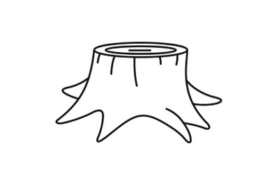 Young tree stump icon, outline style