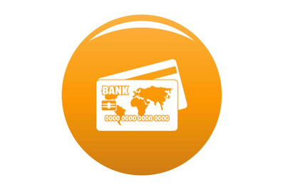 Credit card icon vector orange