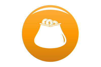 Purse money icon vector orange