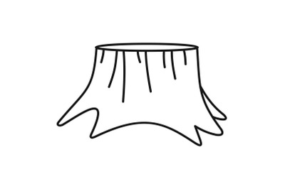 Old stump icon, outline style