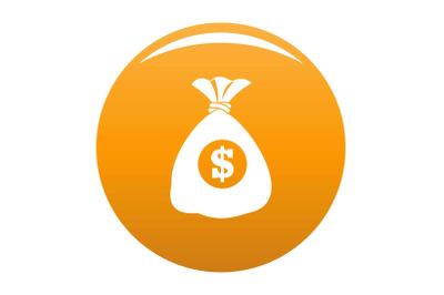 Bag money icon vector orange