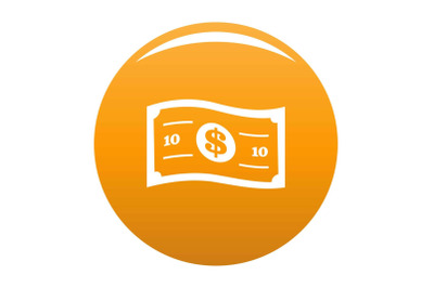 Banknote icon vector orange