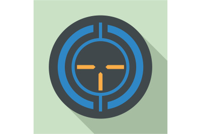 Old sniper aim icon, flat style