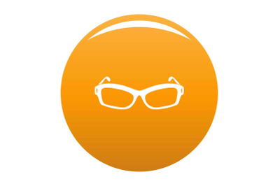 Eyeglasses icon vector orange