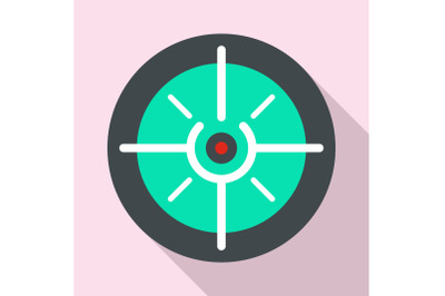 Soldier gun aim icon, flat style