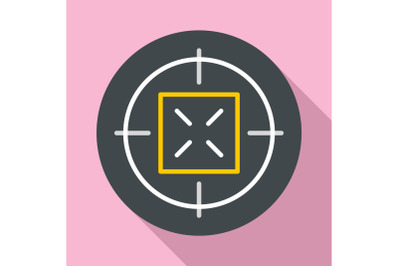 Hunting gun aim icon, flat style