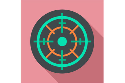 Gun target icon, flat style