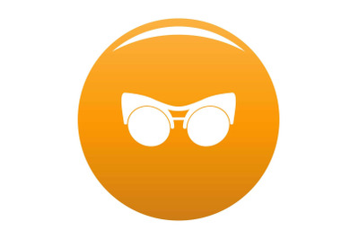 Black eyeglasses icon vector orange