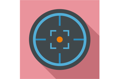 Modern gun target icon, flat style