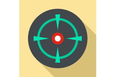 Old gun aim icon, flat style