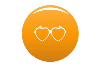 Heart eyeglasses icon vector orange