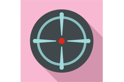 Sniper sight icon, flat style