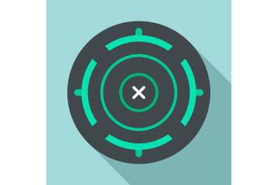 Cross aim target icon, flat style