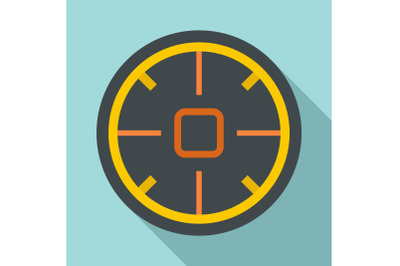 Futuristic aim scope icon, flat style