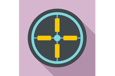 Optical aim sight icon, flat style