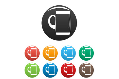 Pint of beer icons set color vector