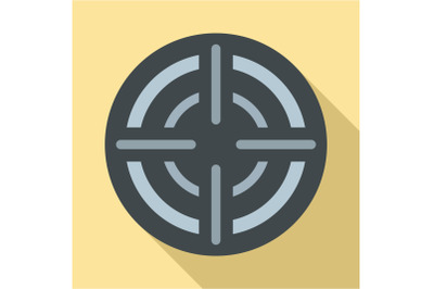 Military aim target icon, flat style