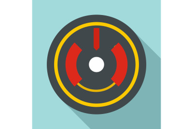 Digital gun aim icon, flat style