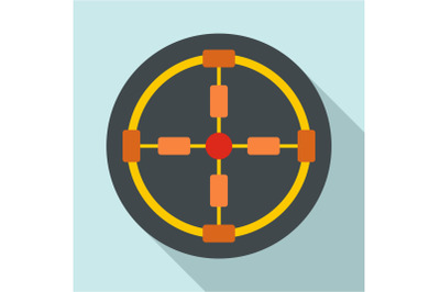 Gun aim icon, flat style