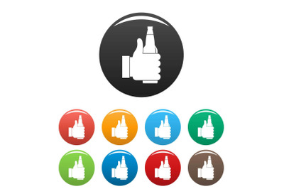 Beer icons set color vector