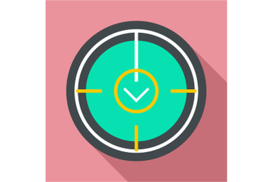 Sniper gun aim icon, flat style