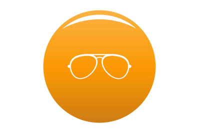 Oval eyeglasses icon vector orange