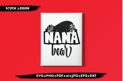 Nana Bear Sleeping SVG