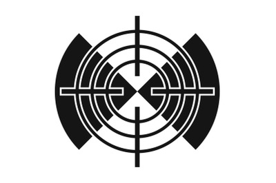 Cross gun aim icon, simple style