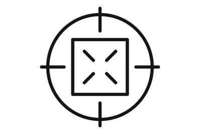 Old sniper aim icon, simple style