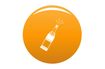Bottle of champagne icon vector orange