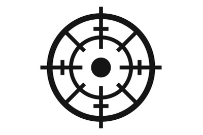 Maritime radar aim icon, simple style