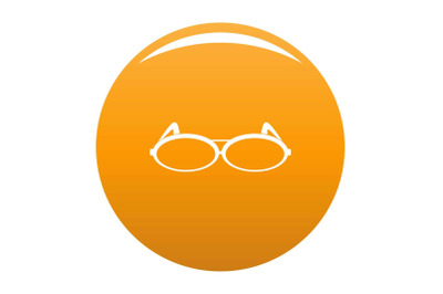 Round eyeglasses icon vector orange