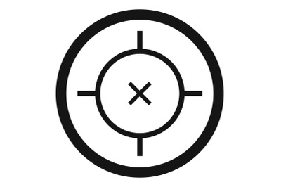Pistol gun aim icon, simple style