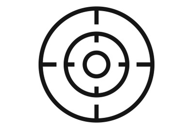 Old gun aim icon, simple style