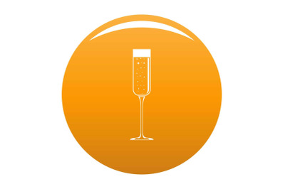 Champagne glass icon vector orange