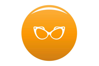 Fashion eyeglasses icon vector orange