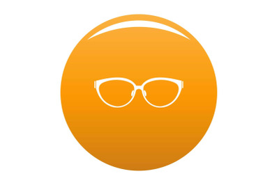 Lens of eyeglasses icon vector orange