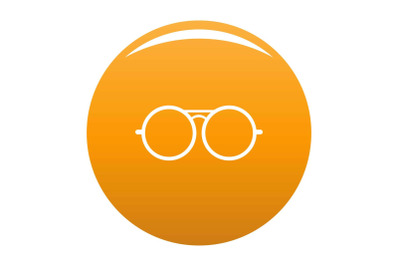 Round lens icon vector orange