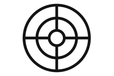 Futuristic aim scope icon, simple style