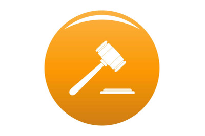 Auction gavel icon vector orange